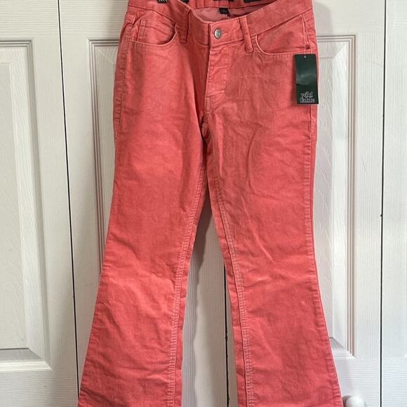 Wild Fable Corduroy coral pink   Flare Jeans Womens Size 0 Low-Rise - Picture 2 of 9